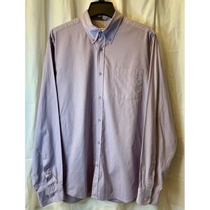 Cotton & Silk Men Size XXL Purple Long Sleeve Shirt 100% Cotton Quite Luxury EUC